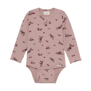 Minymo Floral Bodysuit / Fawn