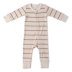 Organic 2-Way Zip Romper / Terra Stripes