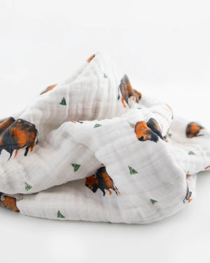 Little Unicorn Cotton Muslin Baby Quilt (30"x40") / Bison