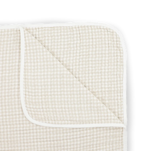 Little Unicorn Cotton Muslin Original Quilt (47"x47") / Tan Gingham