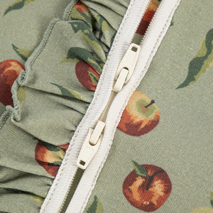 Milkbarn Organic Ruffle Zipper Footed Romper / Apple Orchard