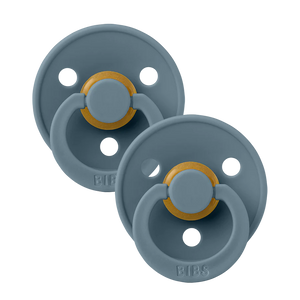 BIBS Round Pacifier 2-Pack / Size 2 (6-18 Months) - Blue/Blue Steel