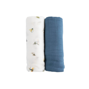 Little Unicorn Deluxe Muslin Swaddle Set / Gone Fishing