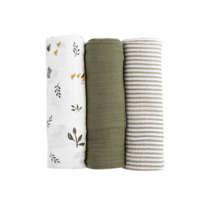 Little Unicorn Cotton Muslin Swaddle Set / Forest Friends