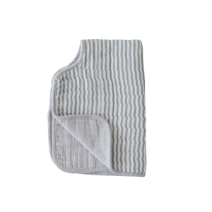 Little Unicorn Cotton Muslin Burp Cloth / Grey Stripe