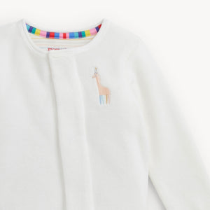 Magnetic Me Velour Magnetic Footie / Cream Embroidery Giraffe