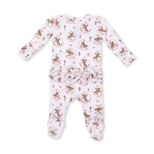 Cowgirl Cameos 2 Way Ruffle Back Zipper Footie