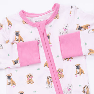 Bestie Dogs Convertible Romper / Pink
