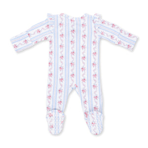 Anna Floral 2 Way Ruffle Sleeve Zipper Footie