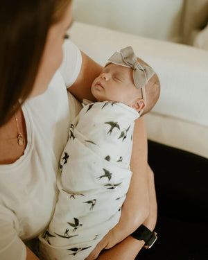 Little Unicorn Organic Cotton Muslin Swaddle Blanket / Swallows