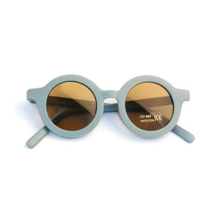 Round Retro Sunglasses / Sky Blue Matte