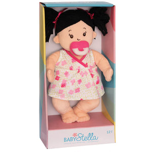 Baby Stella Peach Doll with Black Pigtails
