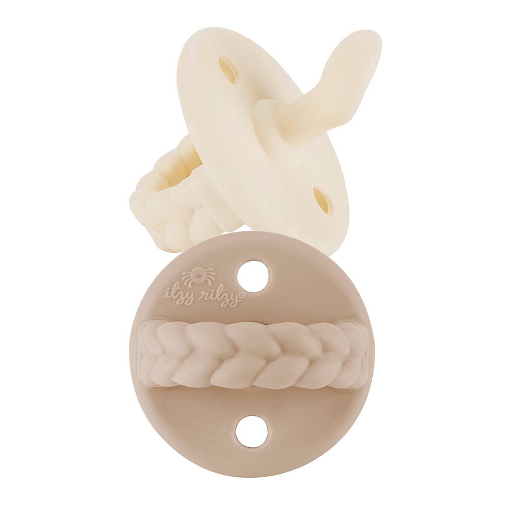 Sweetie Soother Orthodontic Silicone Pacifier Set / Neutral Braids