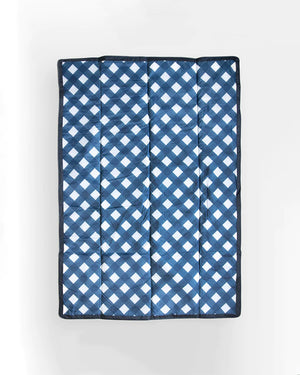 Little Unicorn Outdoor Blanket / Navy Plaid