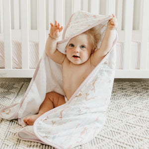 Copper Pearl Premium Knit Hooded Towel / Coral