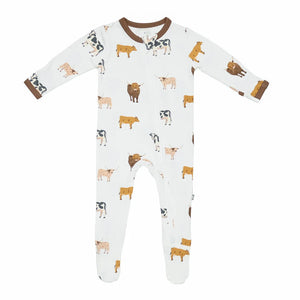 Kyte Baby Zippered Footie / Moo