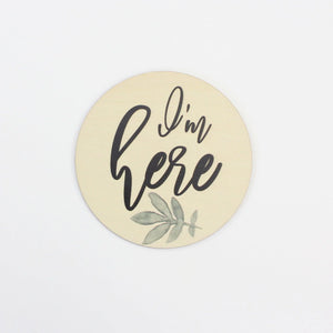 Birth Announcement Wooden Disc Set / Botanical