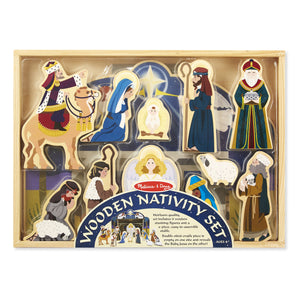 Melissa & Doug Wooden Christmas Nativity Set