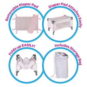 Pink Baby Doll Deluxe Pack N Play