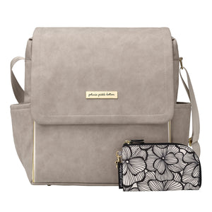 Petunia Pickle Bottom Matte Leatherette Boxy Backpack / Grey
