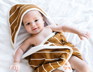 Copper Pearl Premium Knit Hooded Towel / Camel