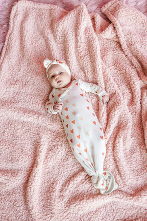 Copper Pearl Newborn Knotted Gown / Cupid