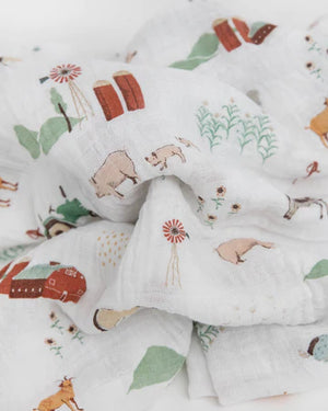 Little Unicorn Cotton Muslin Swaddle Set / Farmyard