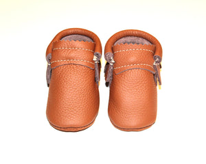 MishMoccs Leather Moccs / Mahogany - Double Trouble***