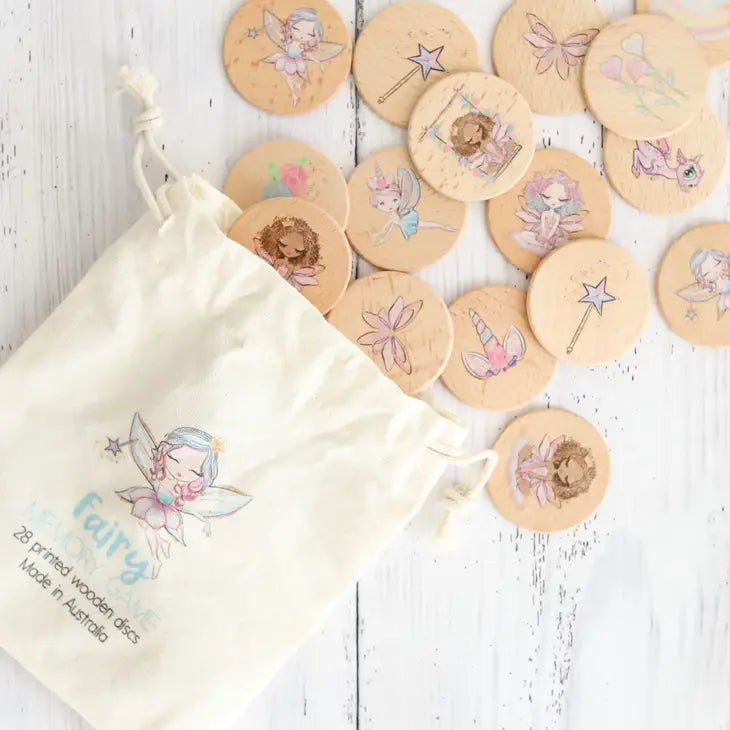 Wooden Disc Memory Game / Fairy