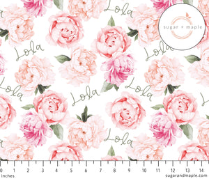 Personalized Stretchy Blanket | Peonies