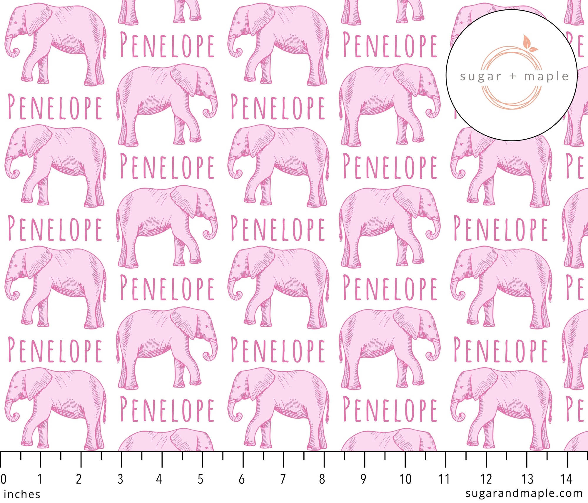 Sugar + Maple Personalized Stretchy Blanket | Elephant Pink