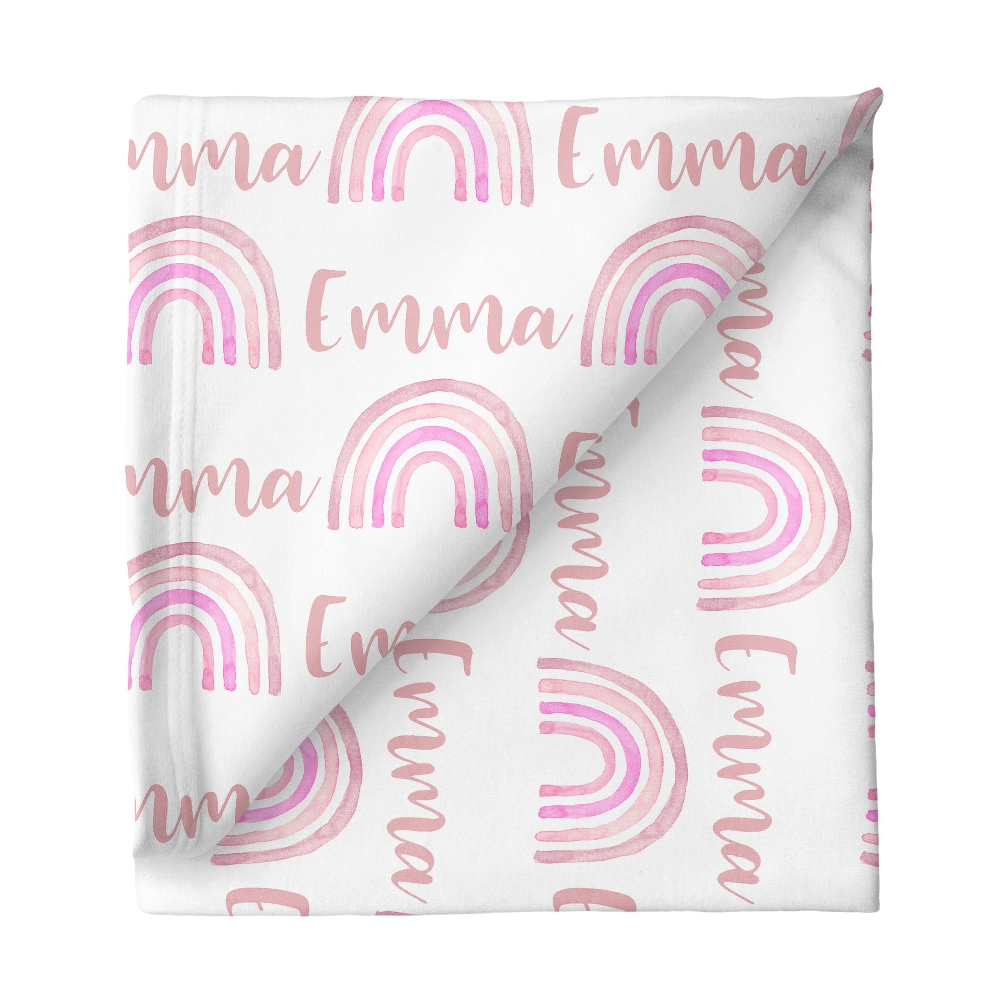 Sugar + Maple Personalized Stretchy Blanket | Rainbow Pink