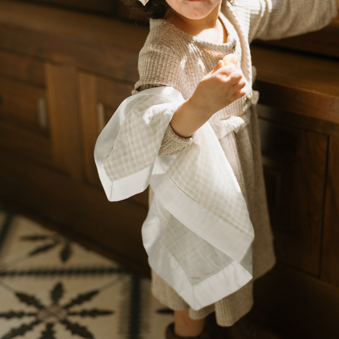 Little Unicorn Cotton Muslin Security Blanket 3 Pack / Tan Gingham