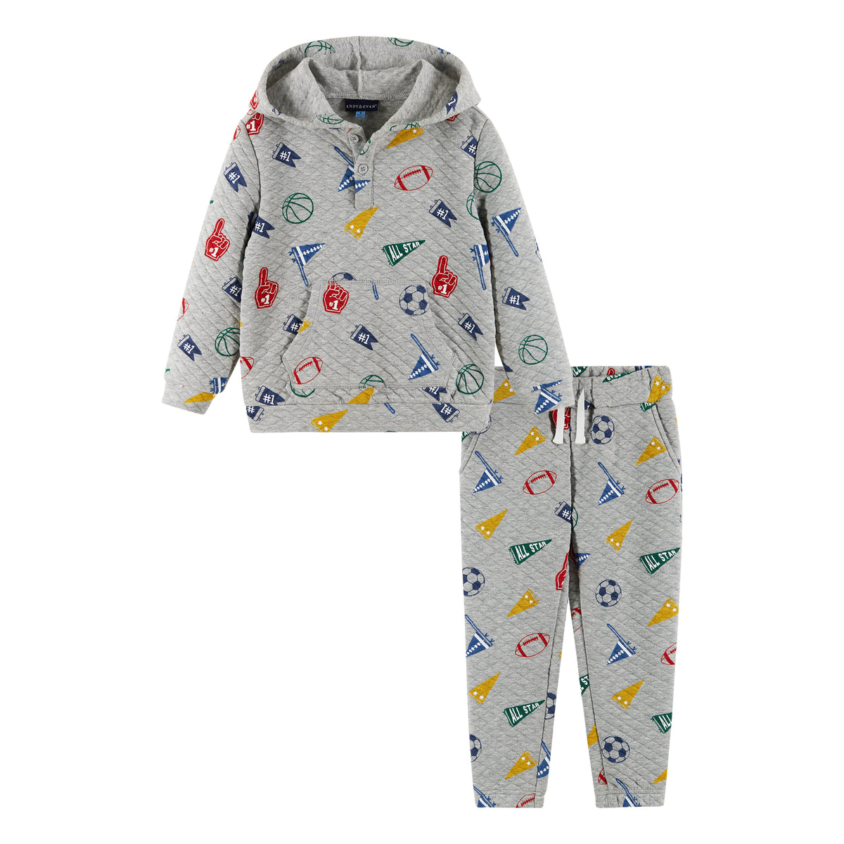 Varsity Print Hooded Lounge Set