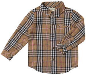 Me & Henry Atwood Woven Shirt / Brown, Black & Red Plaid