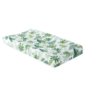 Little Unicorn Cotton Muslin Changing Pad Cover / Tropical Leaf