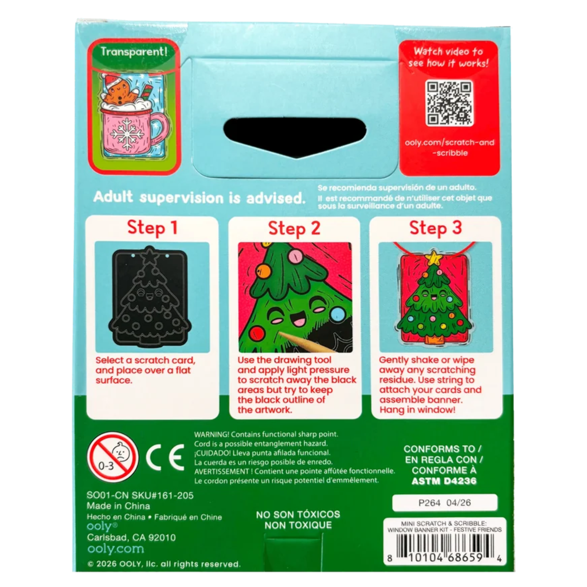 Ooly Scratch & Scribble Mini Window Banner Kit / Festive Friends