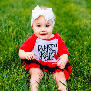 Leopard NE White/Red Onesie