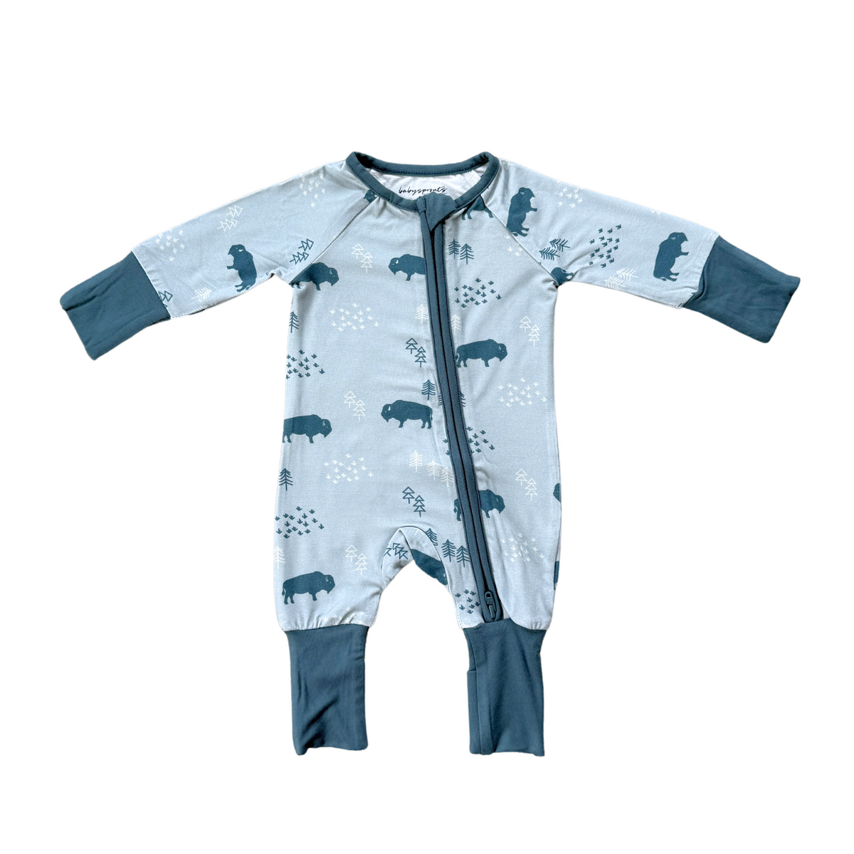 Babysprouts Zip Romper / Buffalo