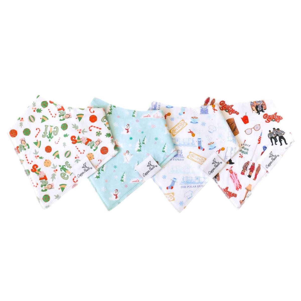 Copper Pearl Bandana Bib 4-Pack / Christmas Classics