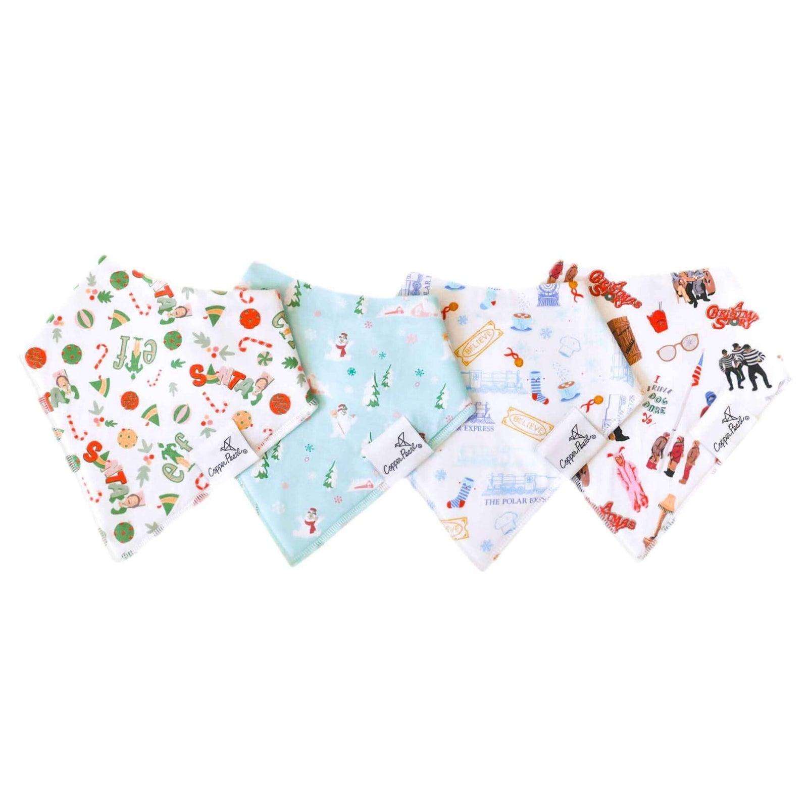 Copper Pearl Bandana Bib 4-Pack / Christmas Classics