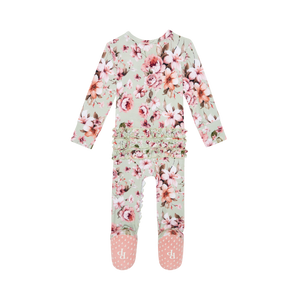 Posh Peanut Ruffled Zippered Footie / Millicent