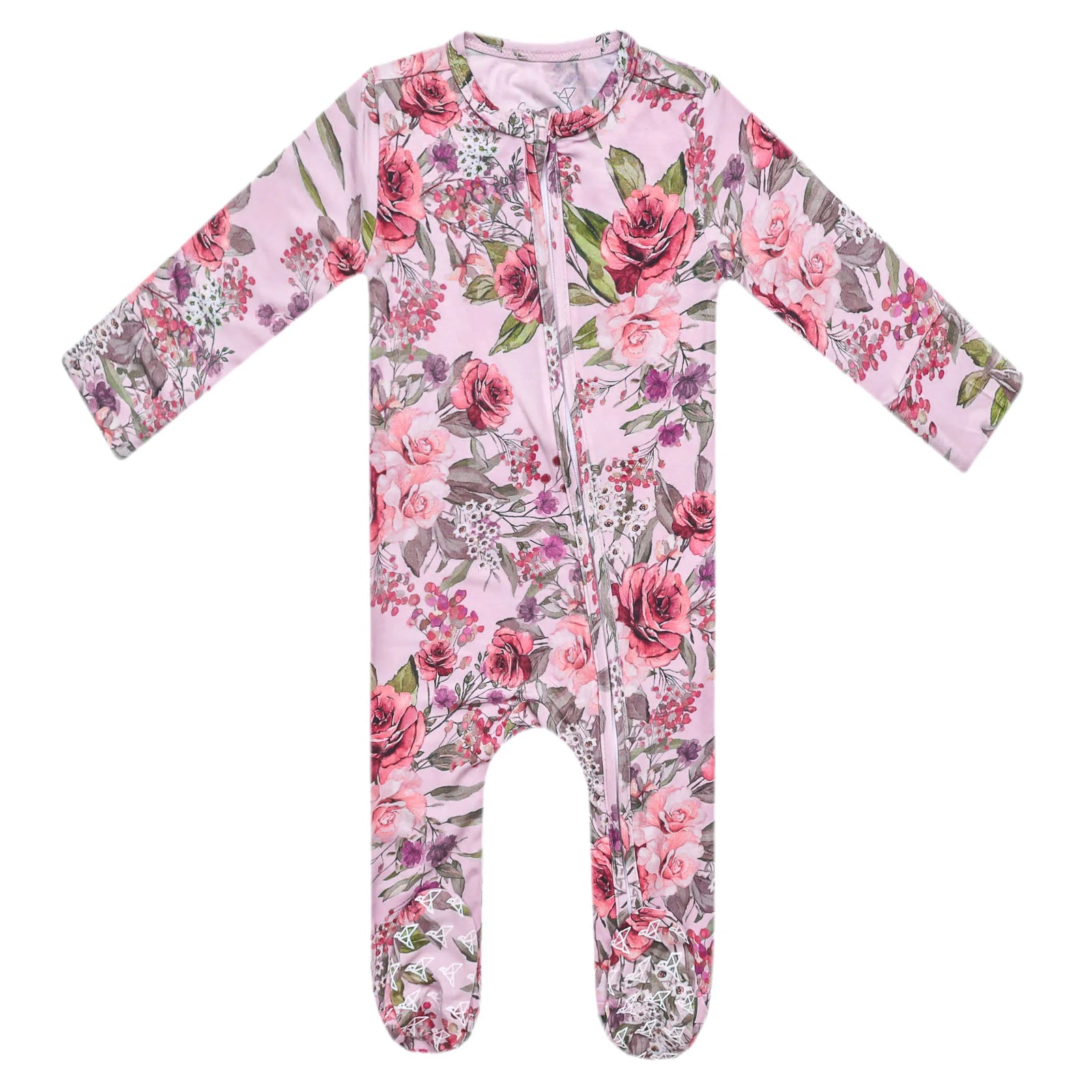 Copper Pearl Bamboo Zip-Up Footie / Deborah