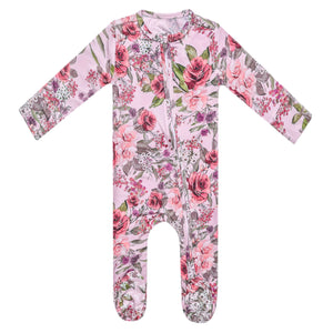 Copper Pearl Bamboo Zip-Up Footie / Deborah