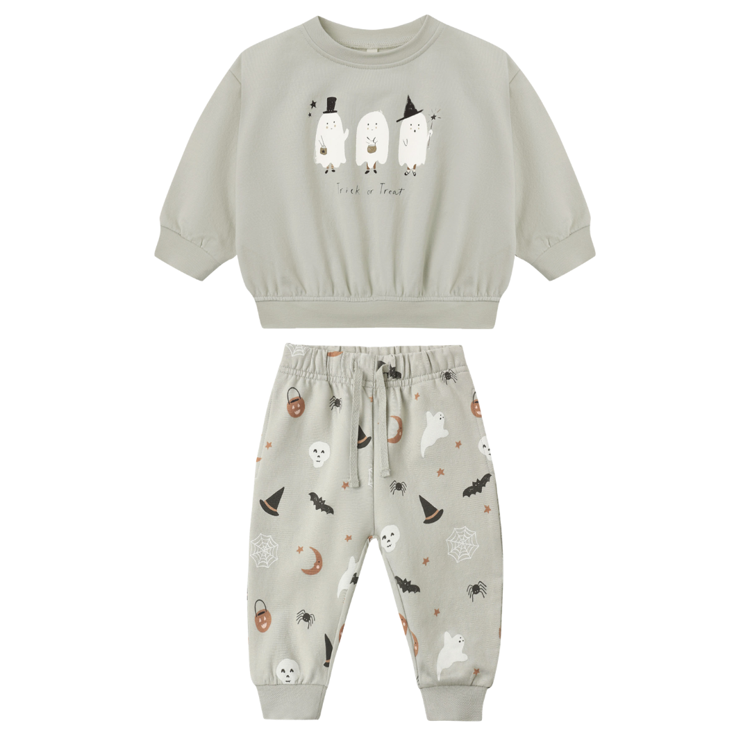 Quincy Mae Relaxed Fleece Sweatshirt Set / Trick or Treat