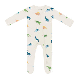 Kyte Baby Zippered Footie / Ecru Roar