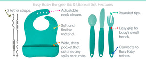 Busy Baby Bungee Bib & Utensil Set