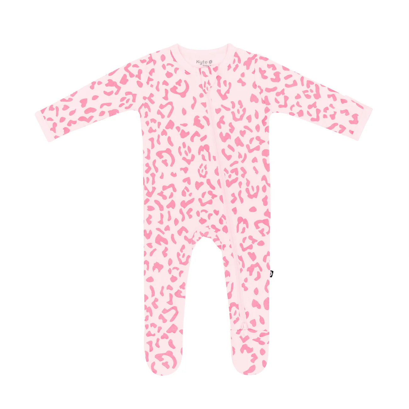 Kyte Baby Zippered Footie / Sakura Leopard