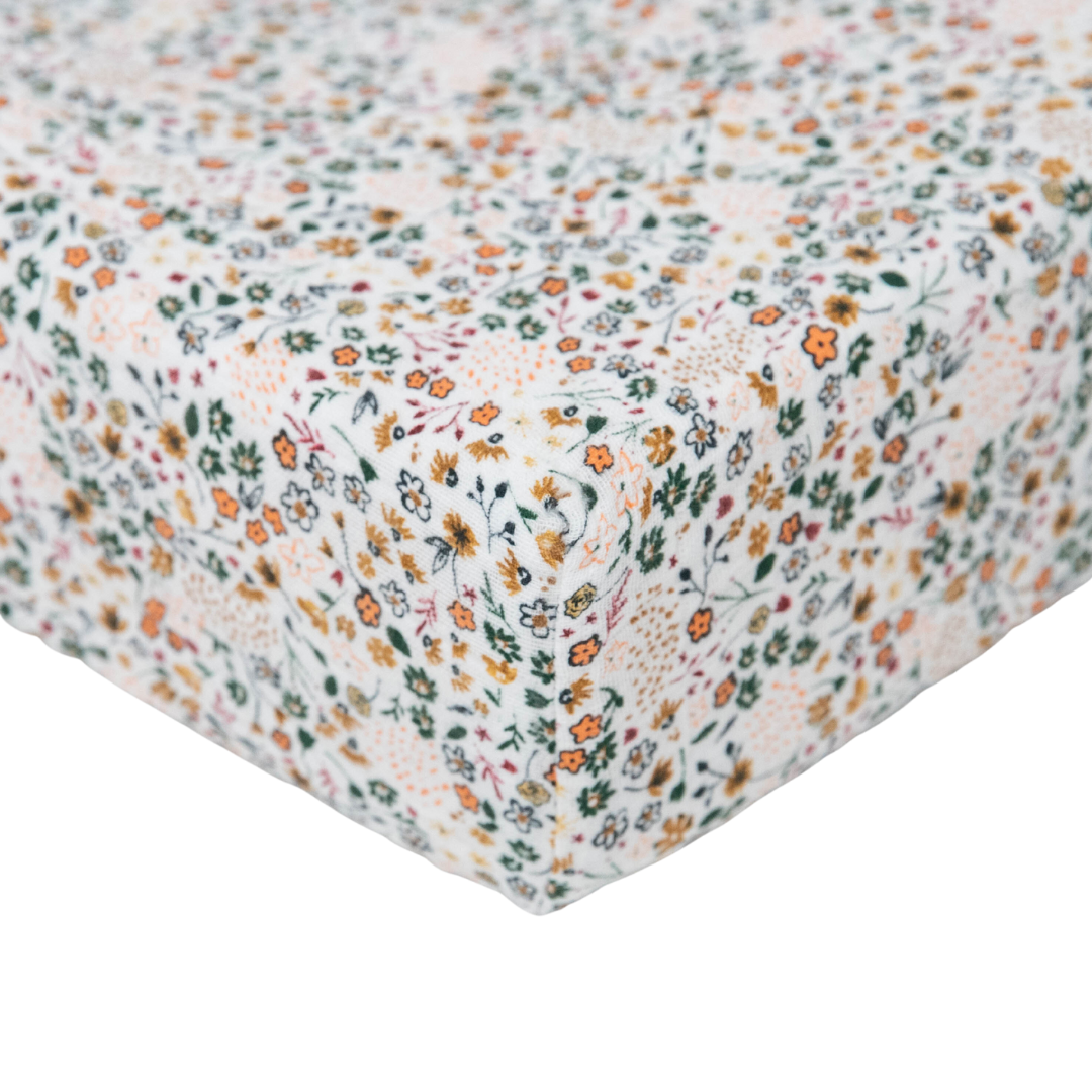 Little Unicorn Cotton Muslin Changing Pad Cover / Pressed Petals