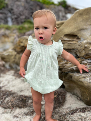 Vignette Tamsin Bubble Romper / Green Stitch